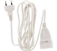 Rallonge électrique domestique ZENITECH HO3VVH2F 3 m 2x0,75 mm² Blanc 6A 1380W protection enfant