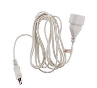 Zenitech Rallonge électrique, 10 m, Blanc, H03VVH2-F | Intensité 6 A, câble H03VVH2-F 2 x 0,75 mm², longueur 10 m, coloris blanc, Type C : prise européenne 2 broches sans terre