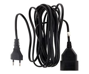 Zenitech Rallonge Électrique 10m Prolongateur 6A Câble H03VVH2-F 2x0,75mm² | Usage Intérieur, Noir, Sécurité Enfant, 1380W Max sous 230V, Certifiée NF, Matière Auto-Extinguible, Installation Simple