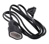 Zenitech Rallonge électrique, 2 m, Noir, H05VV-F | Câble H05VV-F 2 x 1 mm², longueur 2 m, coloris noir, Type F : prise Schuko européenne