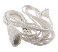 Zenitech Rallonge électrique, 5 m, Blanc, H05VV-F | Câble H05VV-F 2 x 1 mm², longueur 5 m, coloris blanc, Type F : prise Schuko européenne