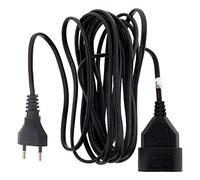 Zenitech Rallonge Électrique 5m Prolongateur 6A Câble H03VVH2-F 2x0,75mm² | Usage Intérieur, Noir, Sécurité Enfant, 1380W Max sous 230V, Certifiée NF, Montage sans Outil Spécifique, Contact de Terre