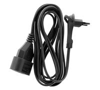 Zenitech Rallonge électrique à fiche Plate, 3 m, Noir | Intensité 6 A, longueur 3 m, fiche plate, coloris noir, Type C : prise européenne 2 broches sans terre
