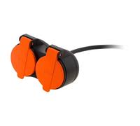 Zenitech Rallonge étanche 2 prises avec clapet orange 2P+T H07RN-F 3x1,5 mm² 10 m