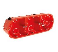 Zenitech - Triple boîte d'encastrement horizontale Ø65x40mm Rouge G