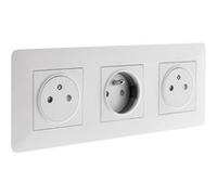 Zenitech - Triple prise affleurante Artezo 2P+T + boîte - blanc Neutre G