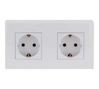 Zenitech - Triple prise Schuko en saillie + plaque de finition - Blanc - Kalya blanc