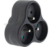 Zenitech, Triplite Bioplastique 3x16A Noir, Multiprise Compacte et Ergonomique en Paille de Blé et Polypropylène Recy esign Moderne, Certification GRS, Idéale pour Appareils Énergivores