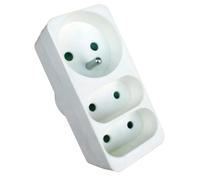 ZENITECH Triplite façade 1 prise 16A et 2 prises 6A blanc