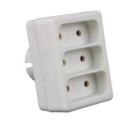 Zenitech Multiprise Triplite 3x 2P 6A façade Blanc