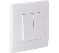 Zenitech Va et Vient Double encastré + Plaque de Finition Kalya - Blanc