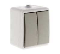 Zenitech Va-et-vient double IP54 - Gris