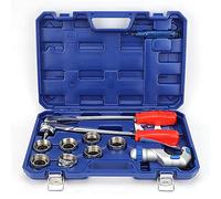 ZenithAur Extenseur de tube manuel 10-28 mm CT-100A pour tuyaux en cuivre et en aluminium, kit d'outils d'extension de tube avec 7 têtes, coupe-bordure et coupe-bordure