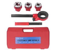 ZenithAur Kit de filetage de tuyaux modèle 62A avec 3 matrices 1/2", 3/4", 1", ensemble d'outils de filetage de tuyaux à cliquet manuel pour tubes en fer et galvanisés