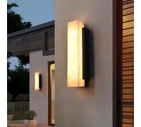 ZenithBeam Applique Murale Exterieur LED ÉTanches,Rectangulaire Imitation Marbre Terrasse Luminaire Mural,Noire ÉPais En Acier Inoxydable Garage Applique Exterieur,Villa Porte Pilier Applique-60CM
