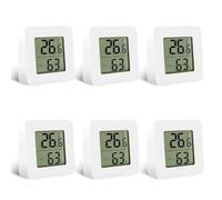 ZenithCove 6PCS Thermomètre Hygromètre Intérieur, Mini Hygromètre Numérique | Petit Thermometre Digital de Haute Précision avec Écran LCD Moniteur Interieur -10°C à 50°C pour Maison Bureau Chambre Serre