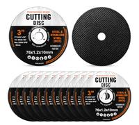 ZenithCove Lot de 12 Disques à Tronçonner 76 mm pour Bois et Métal | Disque à Tronçonner 76 x 10 x 1,2 mm Disques de Meuleuse D'angle pour Meuleuse d'Angle Aluminium Métal Bois Fer Acier
