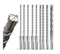 ZENIX Forets SDS Plus, jeu de 8 pièces [4-12×160 mm] - Revêtement en titane, 4 arêtes de coupe | Acier 40CR | Qualité professionnelle