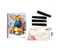 Zenker 06708 Set, comprend un livre de cartes postales de ma Sicile, forme Cannoli avec revêtement antiadhésif, 20 sacs à poche jetables avec embouts en plastique, acier inoxydable