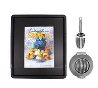 Zenker 06710 Set Pizzette, comprend un livre de cartes postales de ma Sicile, sexola, plaque de cuisson et tranche Mozzarella, acier inoxydable