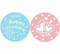 Zenker 27132 Candy Set de 2 Pochoirs pour gâteau Plastique Rose/Bleu Claire 25,5 x 25,5 x 2 cm