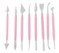 Zenker 41132 Set de décoration pour pâte à sucre, ustensiles de pâtisserie, ustensile pour pâte à sucre, Plastique, Rose, Blanc, 16 cm