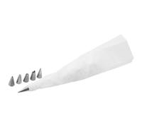 Zenker 42788 Poche à douille réutilisable et 6 embouts, poche à douille, poche à douille + 6 douilles, Acier inoxydable, Plastique, Blanc, 33 x 17 x 4 cm