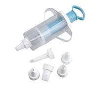 Zenker 42803 Seringue de décoration de gâteau et 6 embouts, seringue de décor pour cake design, ustensile de pâtisserie, Plastique, Bleu, 17 x 9,5 x 5,5 cm