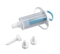 Zenker 42805 Seringue de décoration de gâteau avec 4 embouts, seringue à pâtisserie, poche à douille, Plastique, Bleu, 22,6 x 11,6 x 5 cm