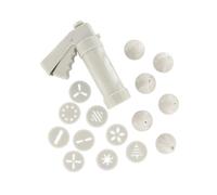 Zenker 42807 Presse à Biscuit Professionnelle avec 6 Embouts et 10 disques, Presse Biscuits, Moule gâteau, Plastique, 21 x 18,5 x 6,5 cm, Blanc