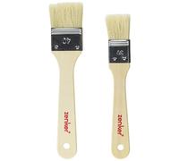 Zenker 42924 Lot de 2 pinceaux à pâtisserie, 2 pinceaux pâtisserie, set de pinceaux pour pâtisserie par 2, Bois, Beige, 18/20 cm