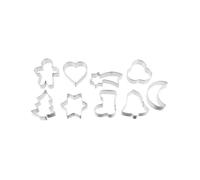 Zenker 42961 Lot de 9 emporte-pièces avec 9 formes assorties, cintre, emporte-pièces de noël, sablés, biscuits, Acier inoxydable, env 5 x 1,7 cm, Argenté.