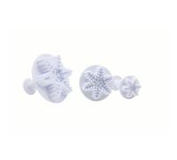 Zenker Emporte-pièces poussoir 43076 — set de 3, motif flocon de neige, plastique blanc 2,5 cm