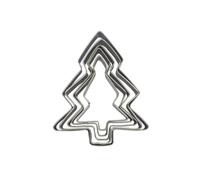 Zenker 44814 Set de 5 emporte-pièces de Noël en Forme de Sapin, emporte-pièces Sapin de Noël, emporte-pièce, Acier Inoxydable, Argent, 11 x 9,5 cm