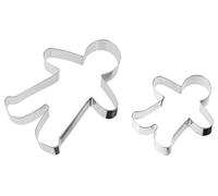 Zenker 44869 Lot de 2 emporte-pièces bonhomme en pain d'épices, 2 tailles différentes, emporte-pièces Noël, emporte-pièces sablés, Acier inoxydable, 16 cm et 10,5 cm