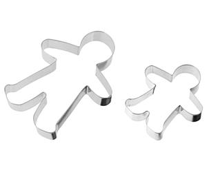 Zenker 44869 Lot de 2 emporte-pièces bonhomme en pain d'épices, 2 tailles différentes, emporte-pièces Noël, emporte-pièces sablés, Acier inoxydable, 16 cm et 10,5 cm