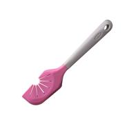 Zenker 44916 Spatule de cuisine 2 en 1, spatule à pâtisserie, spatule pour nettoyer le fouet, ustensile de pâtisserie, Plastique, Silicone, Nylon, Rose, Gris, 27 cm