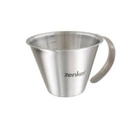 Zenker 44991 Verre doseur gradué 250 ml, verre gradué pour liquides, verre mesureur, Acier inoxydable, Argent, 12,5 x 10 x 7 cm