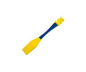 Zenker 46531 Pinceau cuisine, pinceau pâtisserie silicone, pinceau patisserie professionnel, pinceau à huile, pinceau cuisine silicone, Plastique, Silicone, Bleu, Jaune, 19,8 x 2,8 cm
