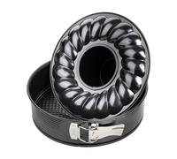 Zenker 6507 Moule à savarin, moule à manqué et savarin à charnière, moule couronne à charnière, moule à gâteau rond, Acier inoxydable, Noir, 24 x 24 x 6,5 cm
