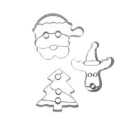 Zenker 672804 Set de 3 emporte-pièces de Noël, emporte-pièce, emporte-pièce de noël, emporte-pièce sapin de Noël, Acier inoxydable, Argent, 6,5 x 7 cm