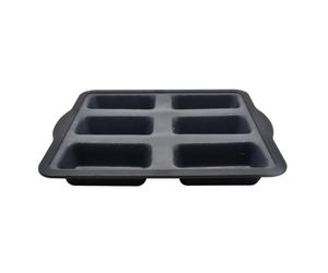 Zenker 685535 Moule à financier en silicone fibre de verre, moule mini cakes, moule pour 6 financiers, moule à gâteau, Silicone, Fibre de verre, Nylon, Gris, 26,2 x 22 x 3,1 cm