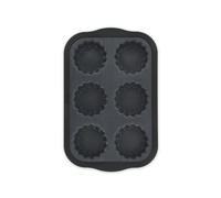 Zenker 685537 Moule 6 tartelettes en fibre de verre, moule pour 6 tartelettes, moule à tartelettes, Silicone fibre de verre, Gris, 28,3 x 18,4 x 2 cm