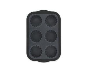 Zenker 685537 Moule 6 tartelettes en fibre de verre, moule pour 6 tartelettes, moule à tartelettes, Silicone fibre de verre, Nylon, Gris, 28,3 x 18,4 x 2 cm
