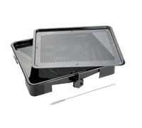 Zenker 7205 Rôtissoire, Plat à four à rôtisserie avec grille et siphon de vidange, Noir, Email, 39x33cm