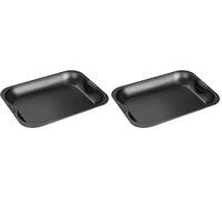 Zenker 7212 Plat à four rectangulaire, plat à gratin de pâtes, plat rectangle, plat à four, Acier, Noir, 40 x 30 x 5 cm (Lot de 2)