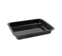 Zenker 7293 plat au four grand taille rectangulaire XXL, pour gratin, moule à gâteau, Pour rôtir, Acier émaillé, noir, 40 x 29 x 6 cm