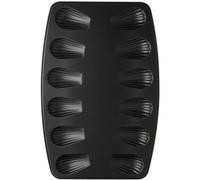 Zenker 7541 Moule à madeleines, plaque à madeleines, moule pour madeleines salées et sucrées, Acier inoxydable, Noir, 26 x 39 x 1 cm