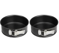 Zenker 7683 Mini moule à manqué à charnière, mini moule rond 18 cm, moule à manqué, moule à gâteau, Acier inoxydable, Noir, 18,5 x 6,5 cm (Lot de 2)