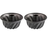 Zenker 7688 Mini moule à kouglof, moule à kougelhopf, moule à gâteau, moule à kouglof alsacien, Acier inoxydable, Noir, 18 x 18 x 11 cm (Lot de 2)